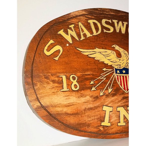 Vintage Hand Painted Patriotic Wood Sign Eagle Flag Rustic Folk Art Wall Hanging - Picture 5 of 6